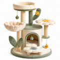 Árbol de gato con diseño floral de madera y felpa