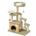 Árbol para gatos de madera y sisal con plataforma y cueva