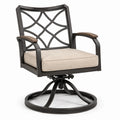 Silla Giratoria de Metal con Asiento Beige