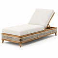 Tumbona de madera con cojín ajustable beige