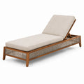 Tumbona de Madera de Acacia con Tela Beige Ajustable 200x65x30cm