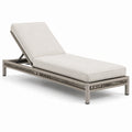 Tumbona de aluminio y mimbre sintético beige 200x70x35 cm