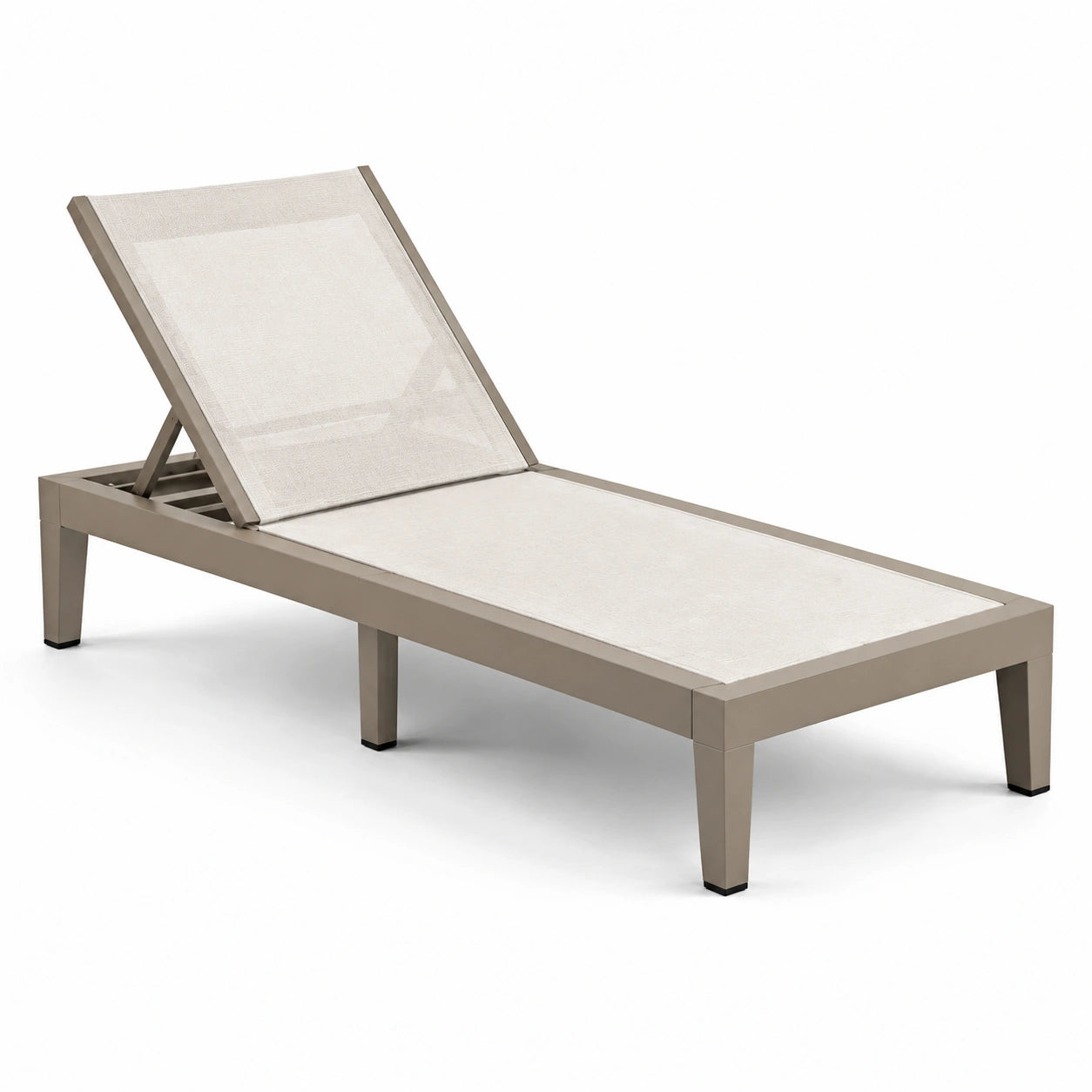 Tumbona de aluminio y textilene beige para exterior