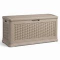 Baúl de Jardín de Resina Imitación Ratán Beige 120x56x60 cm
