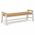 Banco de jardín de madera de teca y aluminio 150x40x45 cm