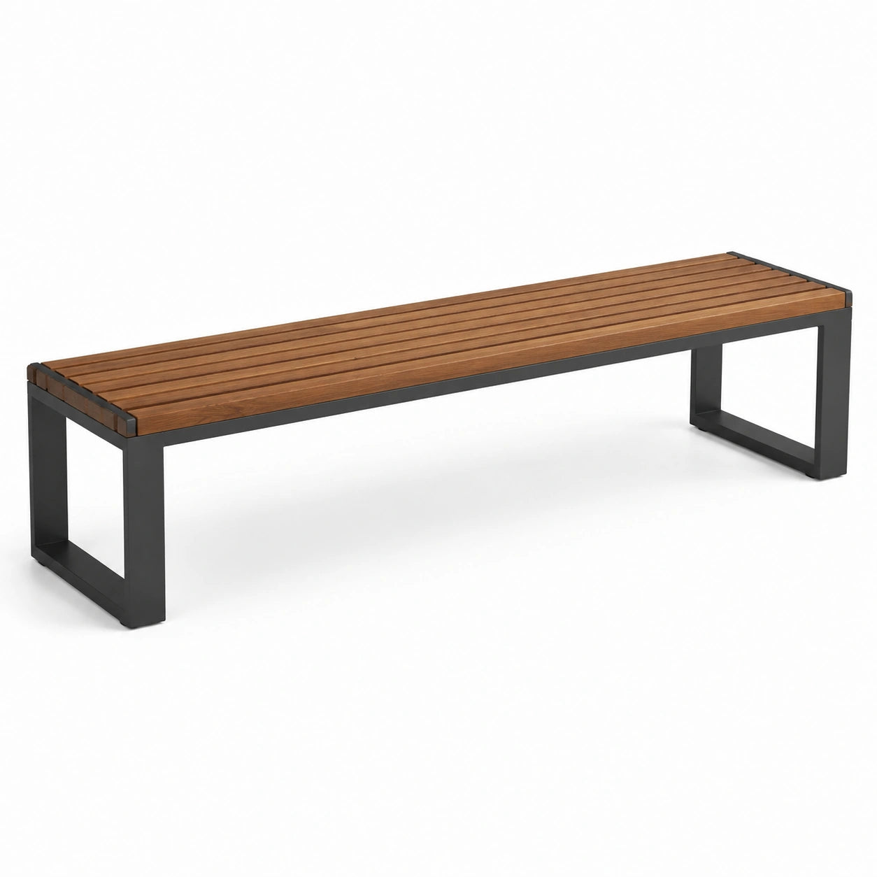 Banco de madera de acacia y acero para exterior 180 cm