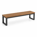 Banco de madera de teca y acero negro