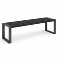 Banco de aluminio negro para exteriores 150x40x45 cm