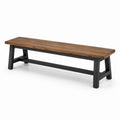 Banco de madera y metal negro 180x35x45 cm interior