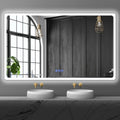 Espejos de aumento de pared 3000K/4500K/6000K, 150 × 90 cm, con iluminación LED, regulable, vidrio, baklon