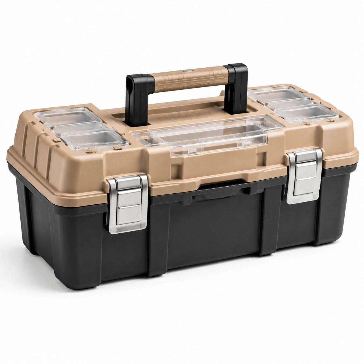 Caja de herramientas de plástico con cierres metálicos 45x25x20 cm