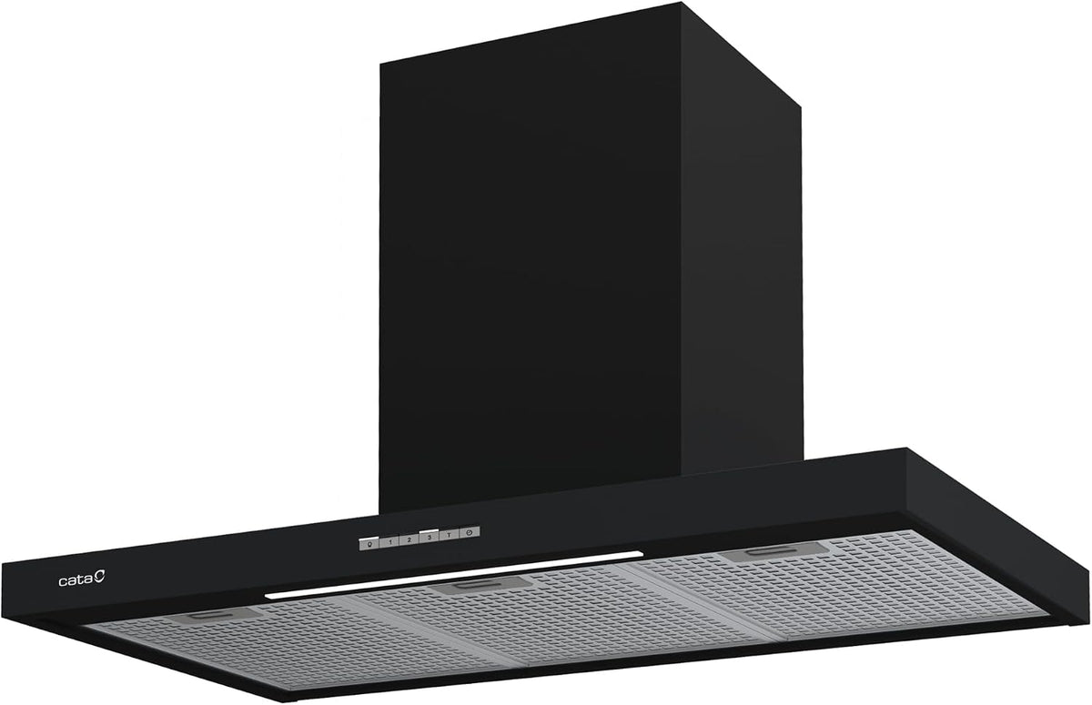 Campana extractora, 90 cm, 802 m³/h, con iluminación LED, regulable, negro, Cata