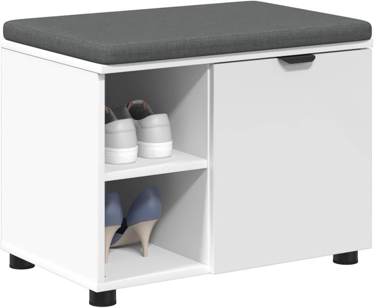 VidaXL Zapateros, 60 × 38 × 46 cm, madera, tela
