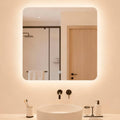 Espejos de pared, 90 × 90 cm, con iluminación LED, regulable, LARDECOR