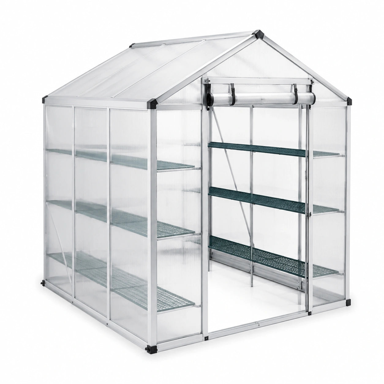 Invernadero de Aluminio con Paneles de Policarbonato Transparente 250x190x195 cm