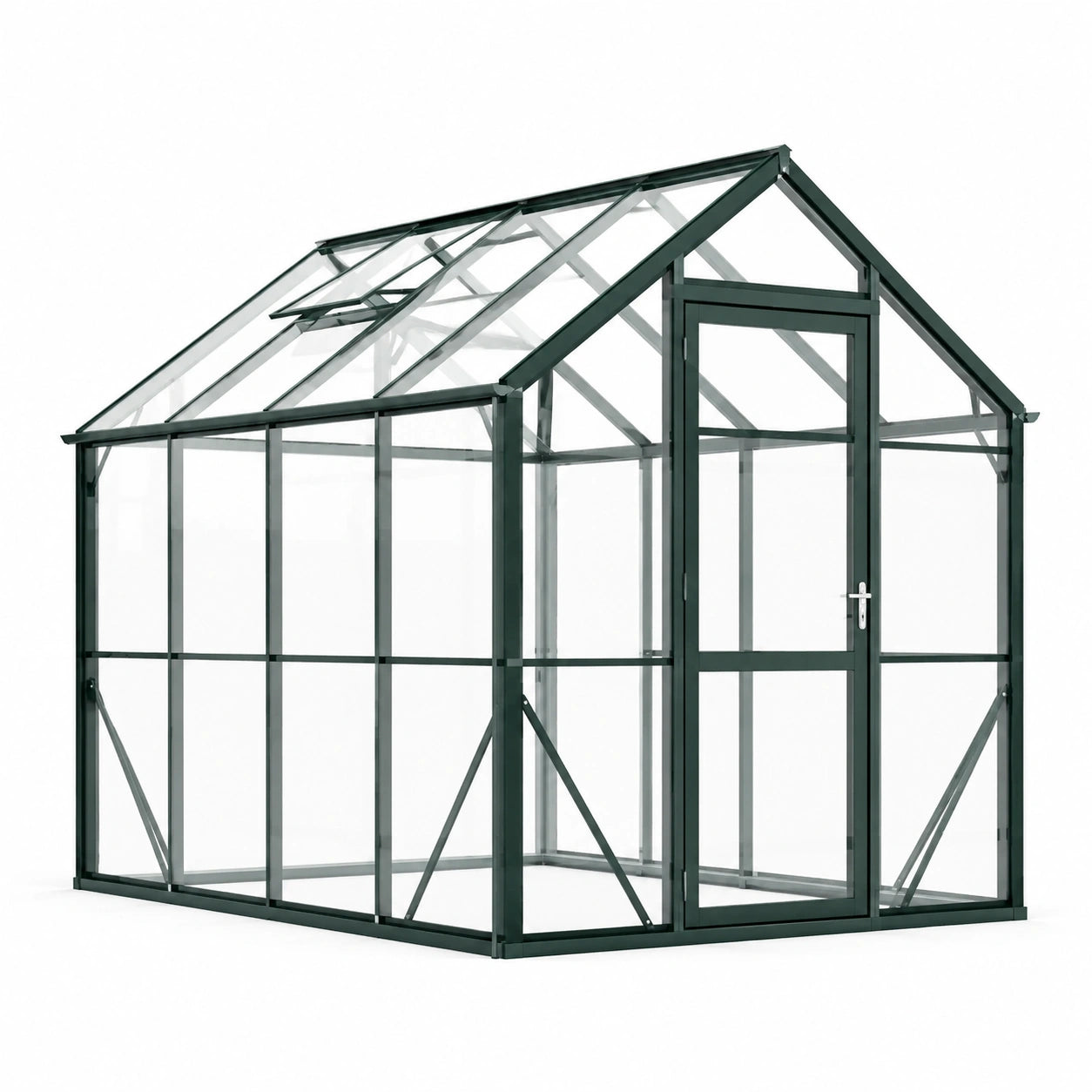 Invernadero de aluminio y policarbonato transparente 250x190x195 cm