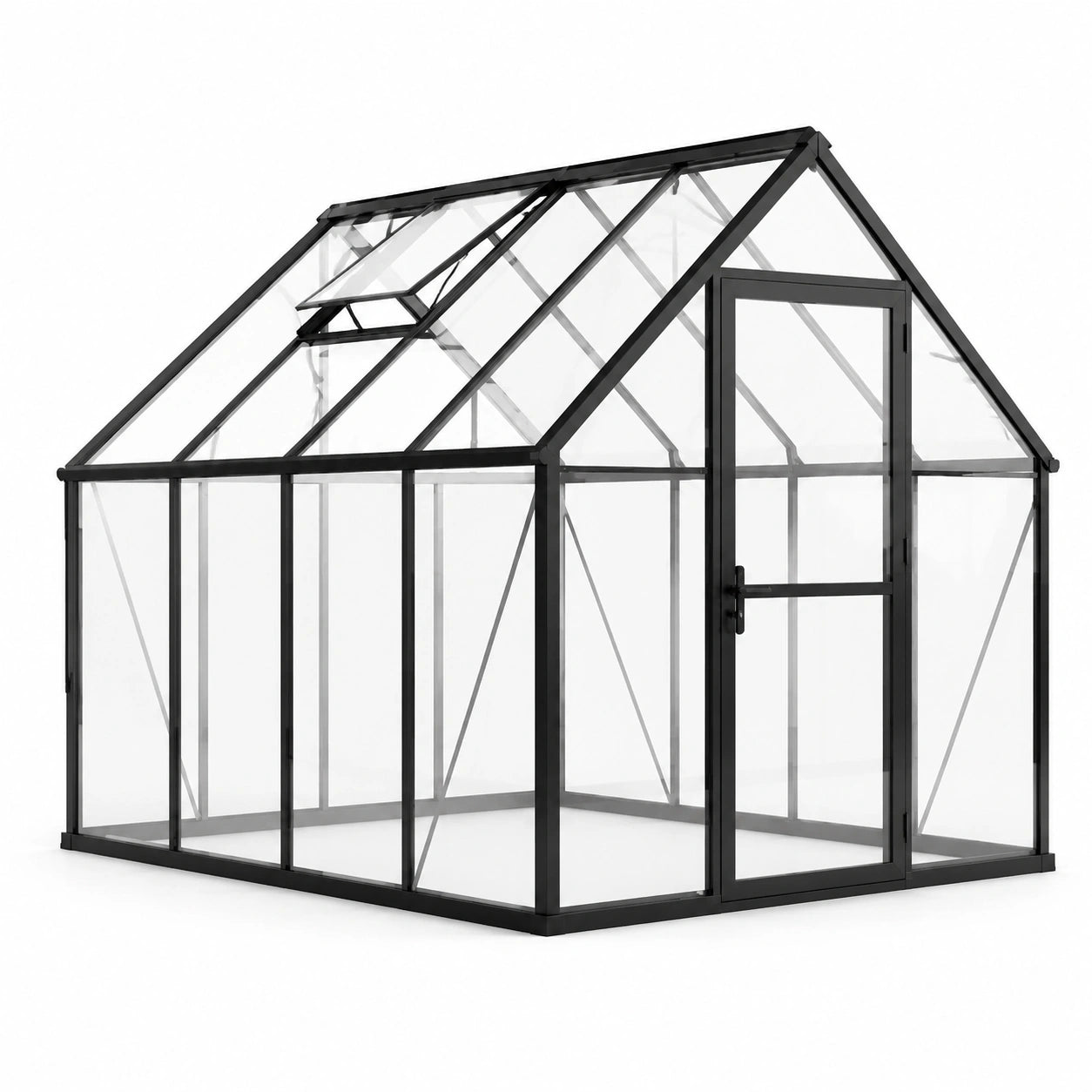 Invernadero de aluminio y vidrio templado 250x190x195 cm