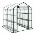 Invernadero de PVC transparente reforzado 143x73x195 cm con estructura de acero