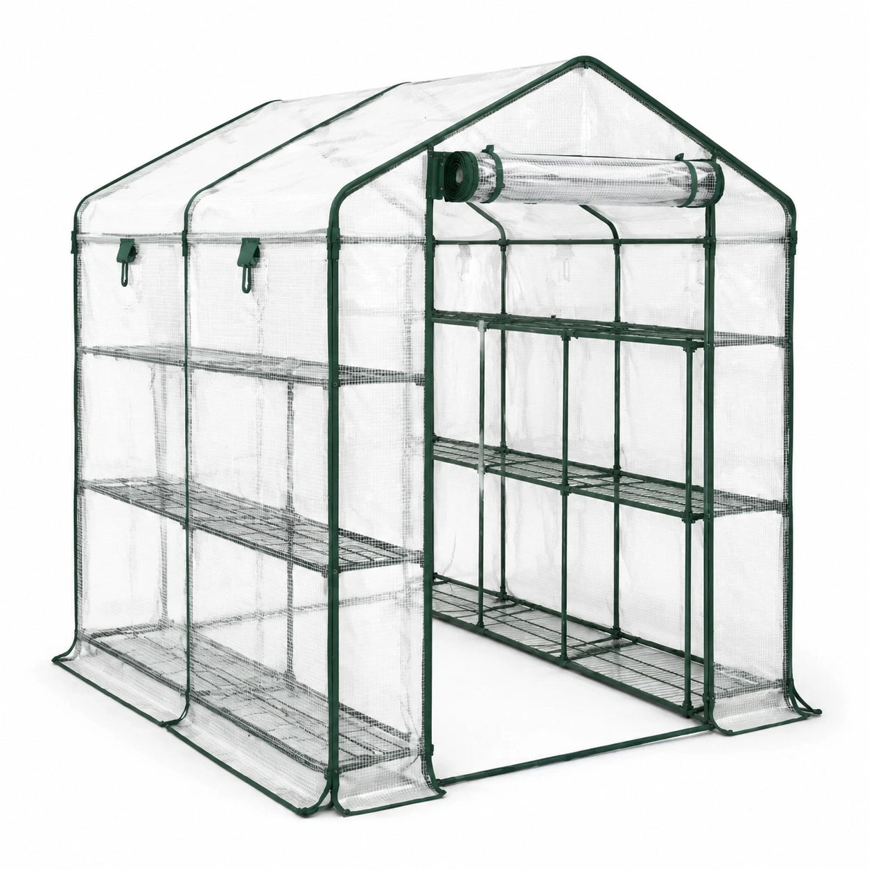 Invernadero de PVC transparente reforzado 143x73x195 cm con estructura de acero