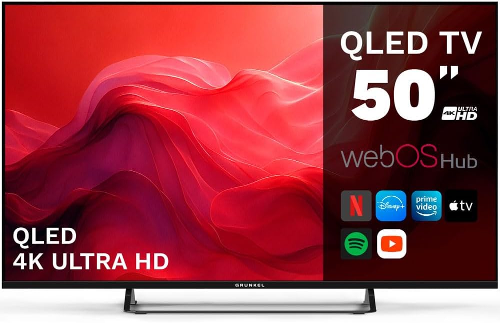Smart TV QLED-5025 W, con iluminación LED, control inteligente, Grunkel