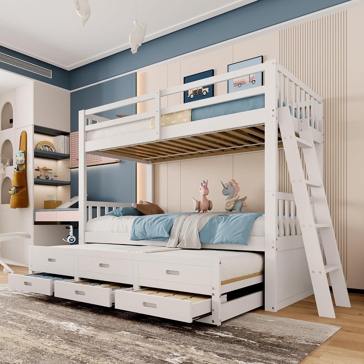 Cama, 90 × 200 cm, con cajones, Huayz