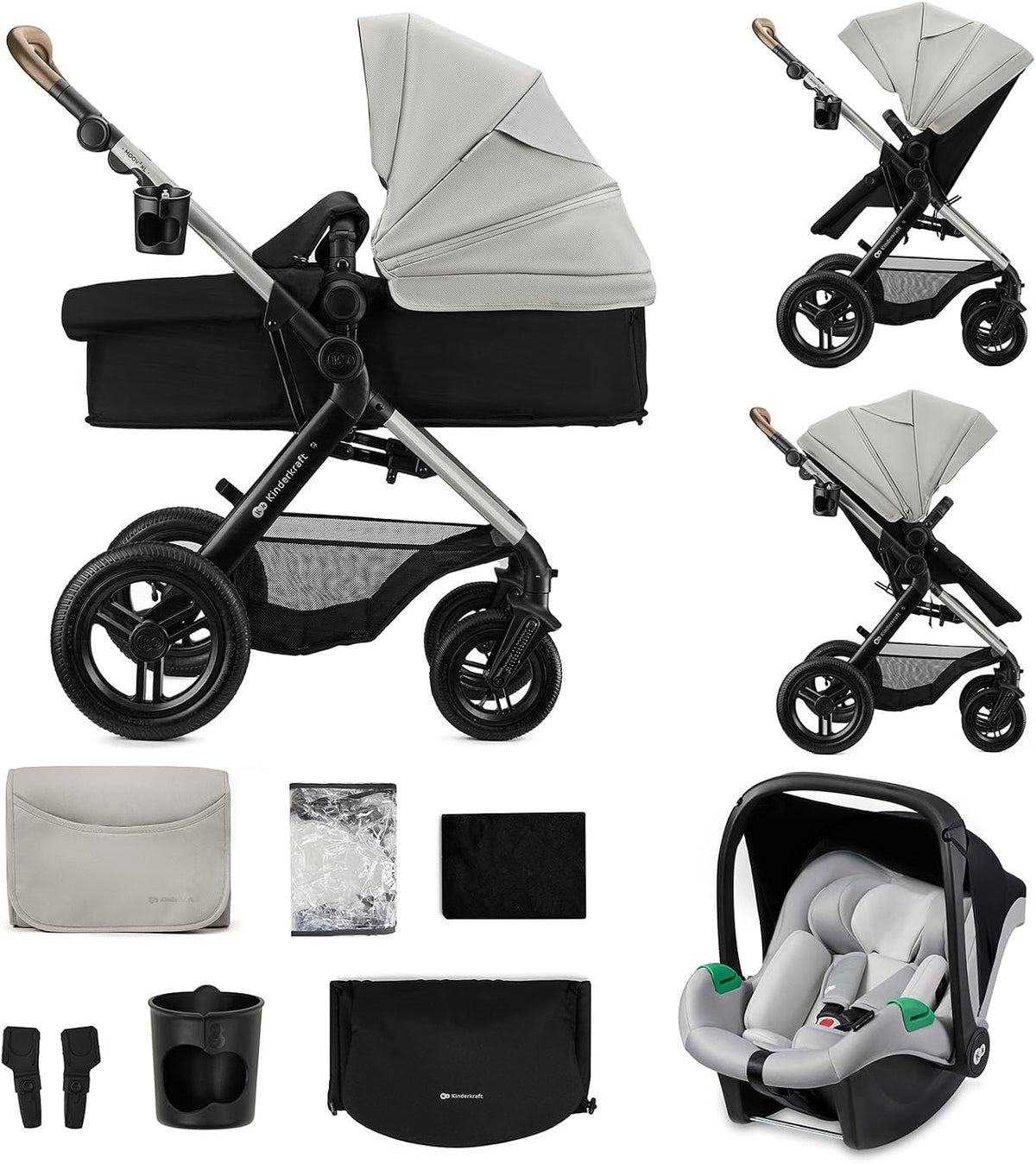 Silla de paseo SIZE 40-75, 75 cm, 27 kg, plegable, gris, Kinderkraft