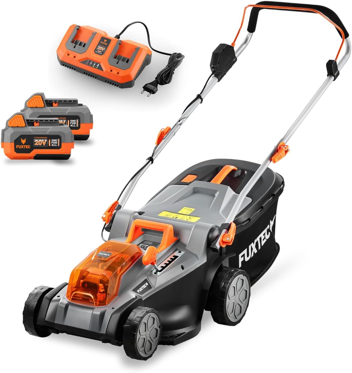 Cortacésped FX-E2RM43SET, 43 cm, 40 V, inalámbrico, FUXTEC