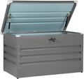 Beliani arcón de exterior, 62 cm, 300 L, acero, gris
