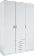 Armario, 216 × 149 × 53 cm, con cajones, blanco, para el dormitorio, Miroytengo