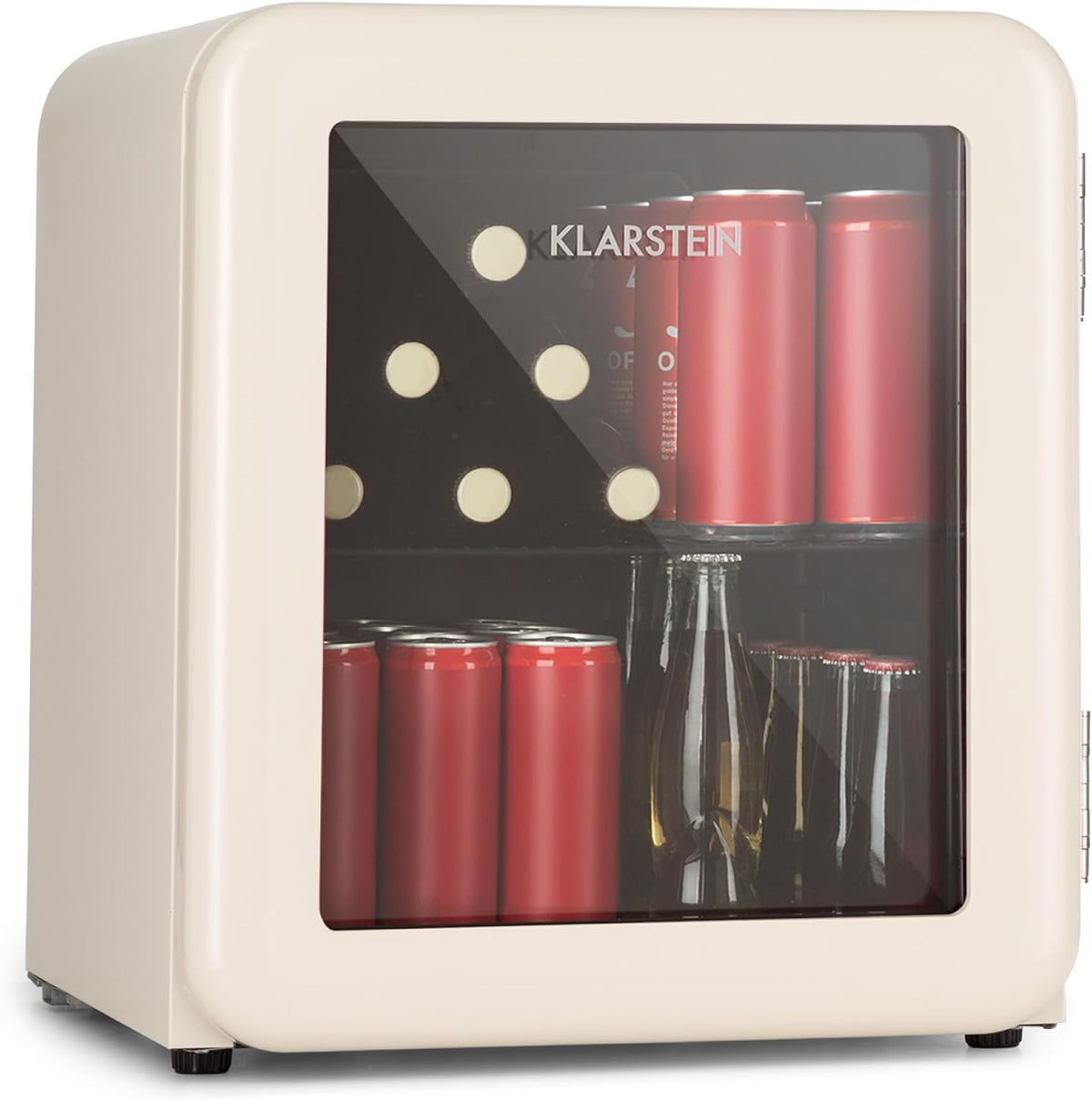 KLARSTEIN frigorífico mini, 48 L, 10 °C, con estantes, vidrio