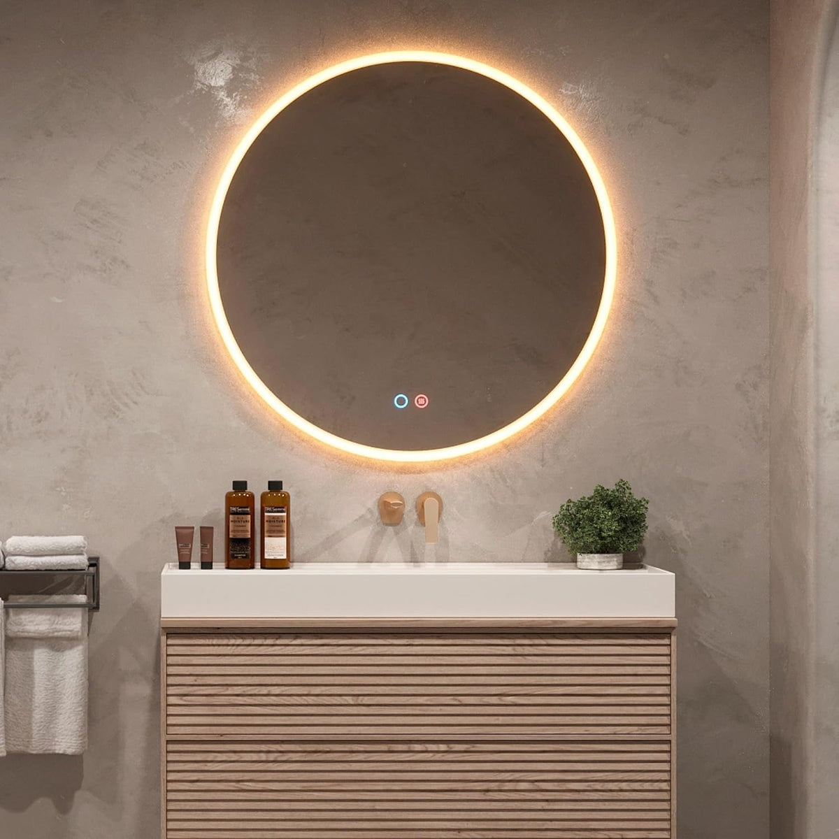 Espejos de pared, 80 cm, con iluminación LED, NOLUXA