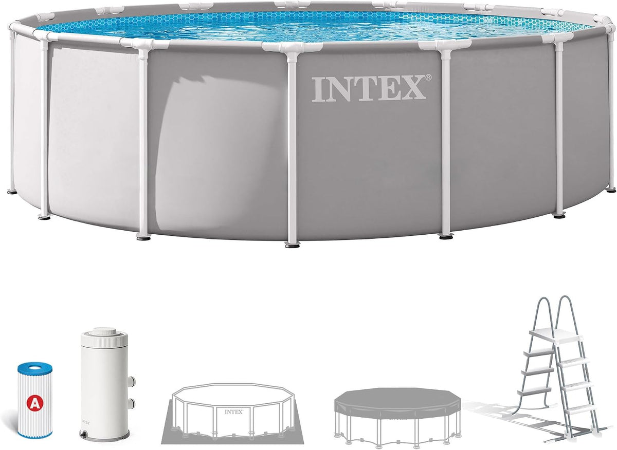 Intex D457x122 piscina, 457 × 122 cm, gris