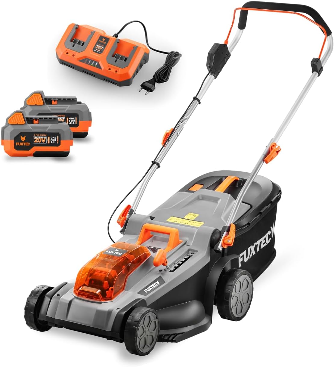Cortacésped FX-E2RM37SET, 37 cm, 40 V, inalámbrico, FUXTEC