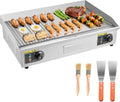 Planchas eléctricas, 725 × 400 mm, 4400 W, 50 °C, acero inoxidable, VEVOR