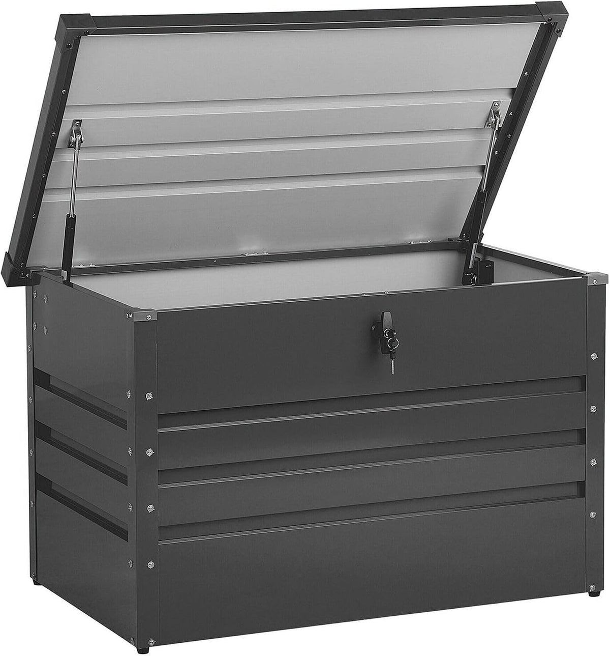 Beliani arcón de exterior, 300 L, acero, gris