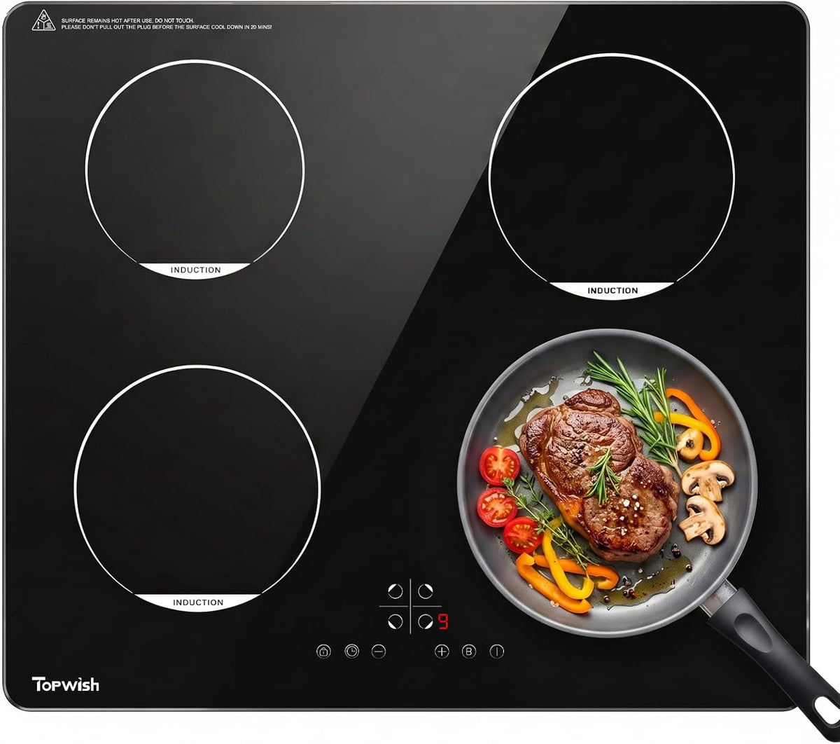 Placa de inducción, 60 cm, 1500 W, TOPWISH