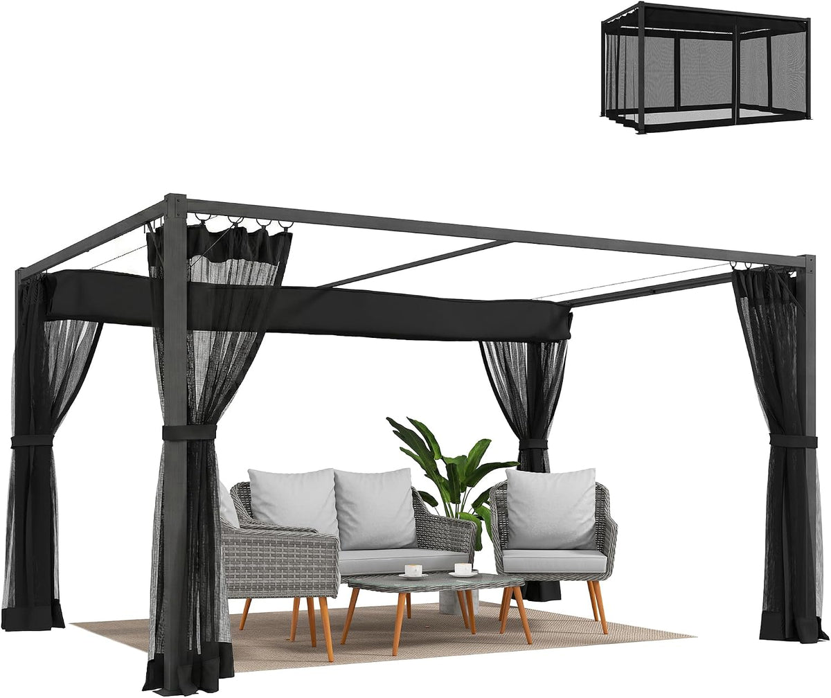 Outsunny UPF30 pérgola, 3 × 4 m, gris, para el jardín