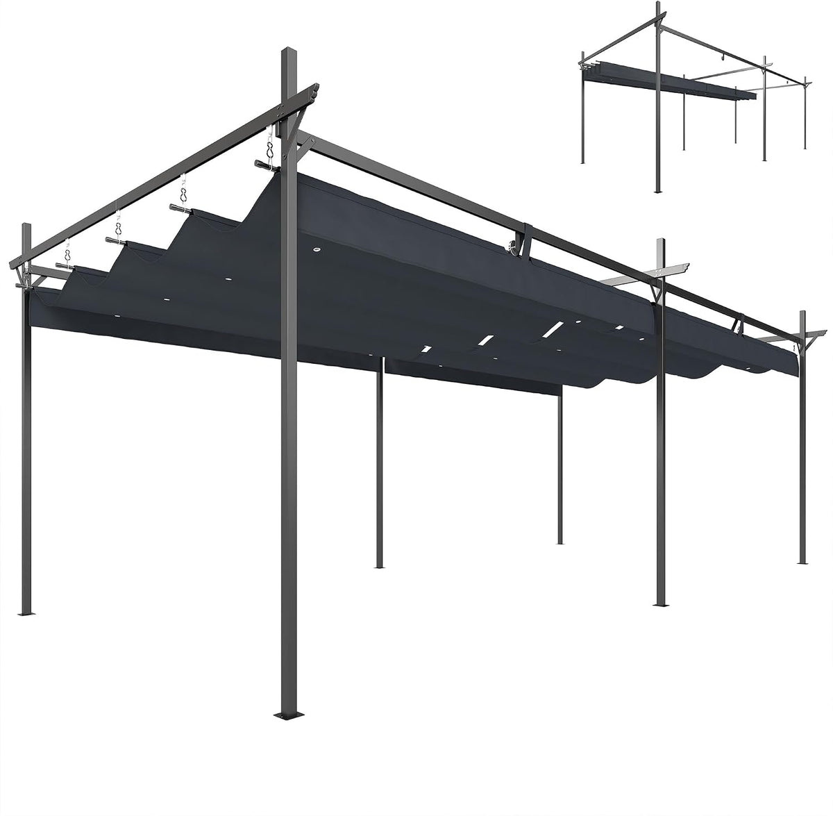 Outsunny UPF30 pérgola, 6 × 3 m, gris, para el jardín