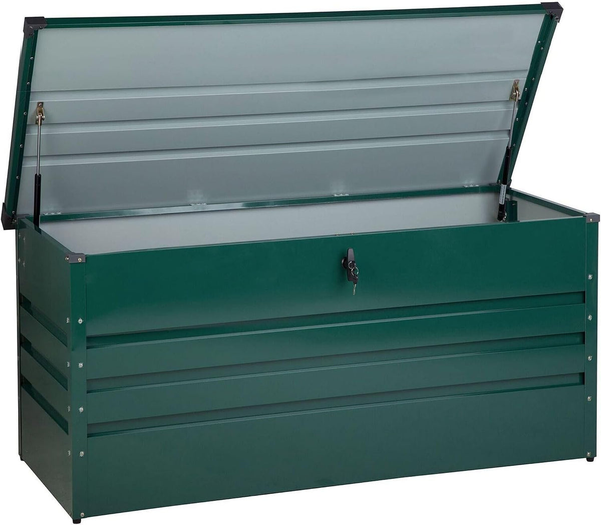 Beliani arcón de exterior, 400 L, acero, verde