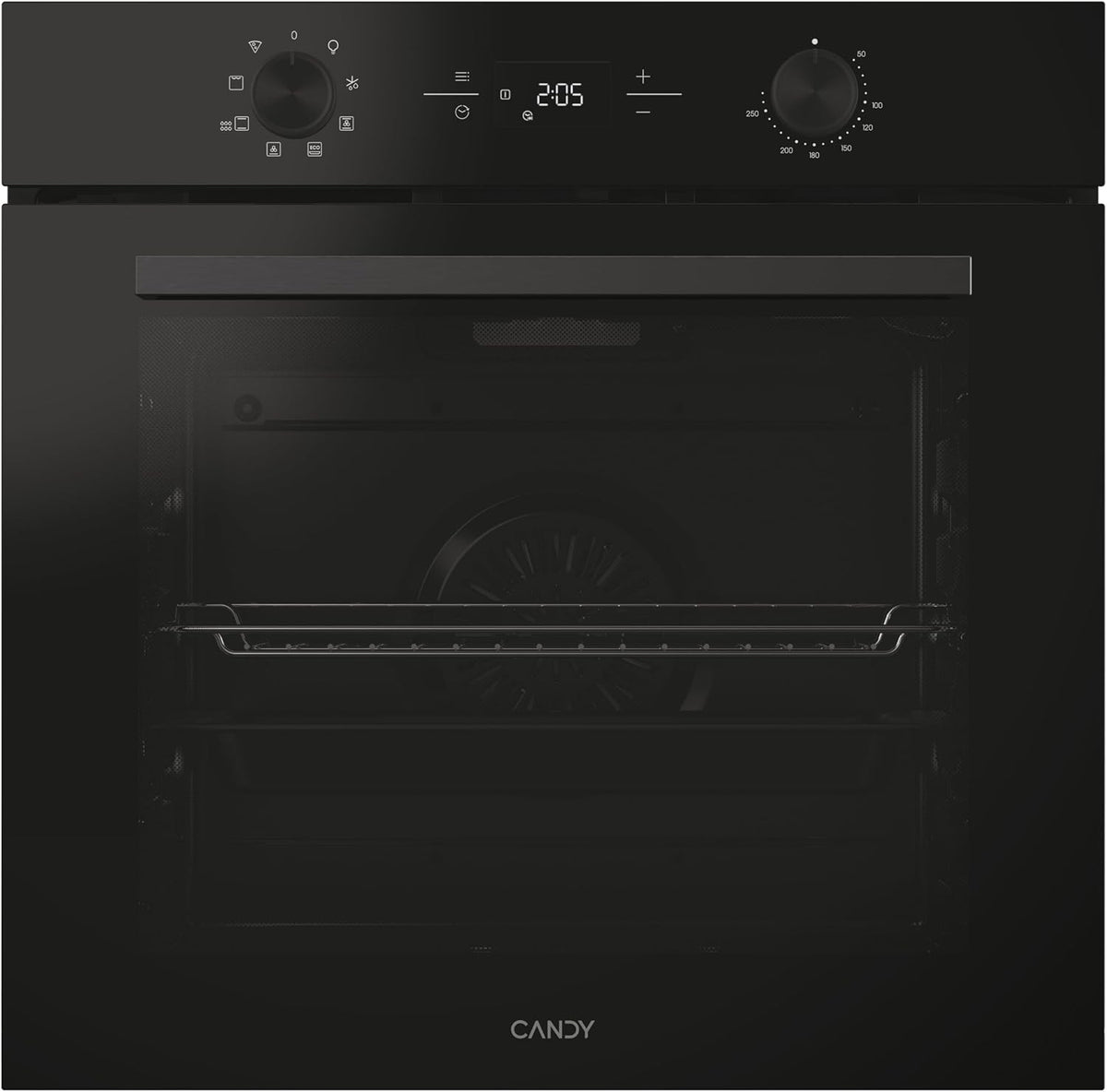 Candy CA6 horno, 595 mm, 71 L, con iluminación LED, vidrio, negro