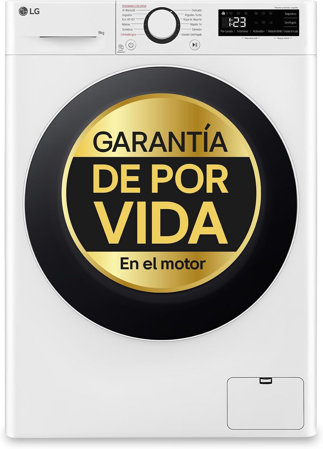 LG F4WR6010A1W lavadora, 10 kg, blanco