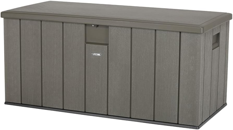 Arcón de exterior, 150 × 72 × 69 cm, marrón, para el jardín, LIFETIME
