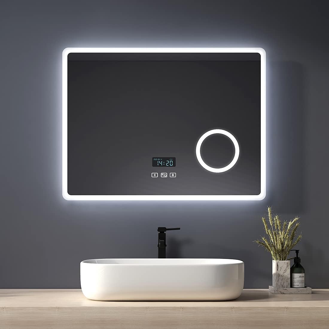 Altavoz Bluetooth Tipo13, 80 × 60 cm, con iluminación LED, regulable, Heilmetz