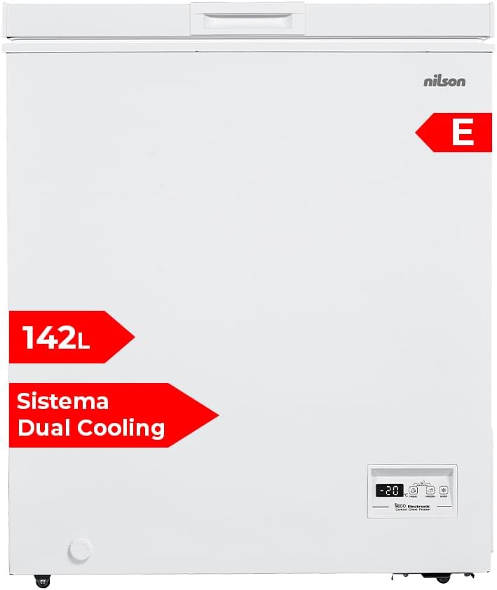 Congelador horizontal NCH1500EDC, 84,65 × 63 × 55 cm, blanco, NILSON