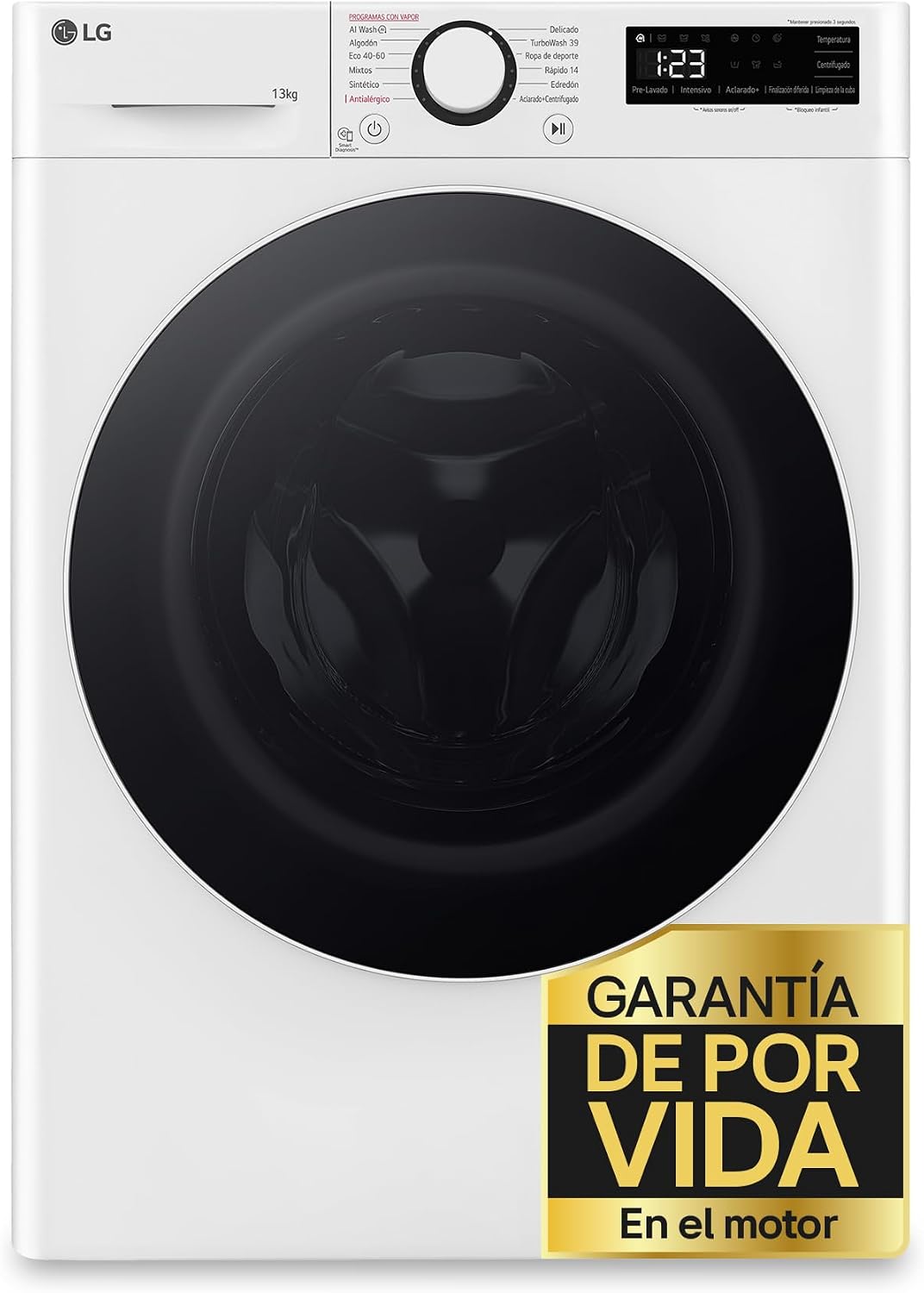 LG F4WR6013A0W lavadora, 13 kg, blanco