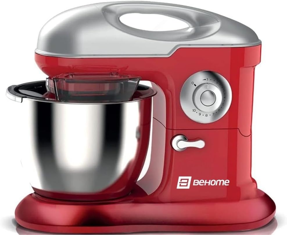 Batidora amasadora, 6,5 L, rojo, BEHOME