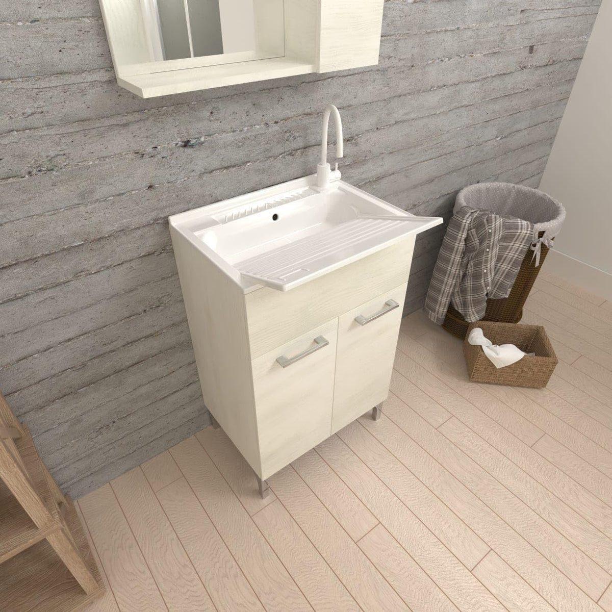 Armario, 60 cm, madera, blanco, Kiamami Valentina