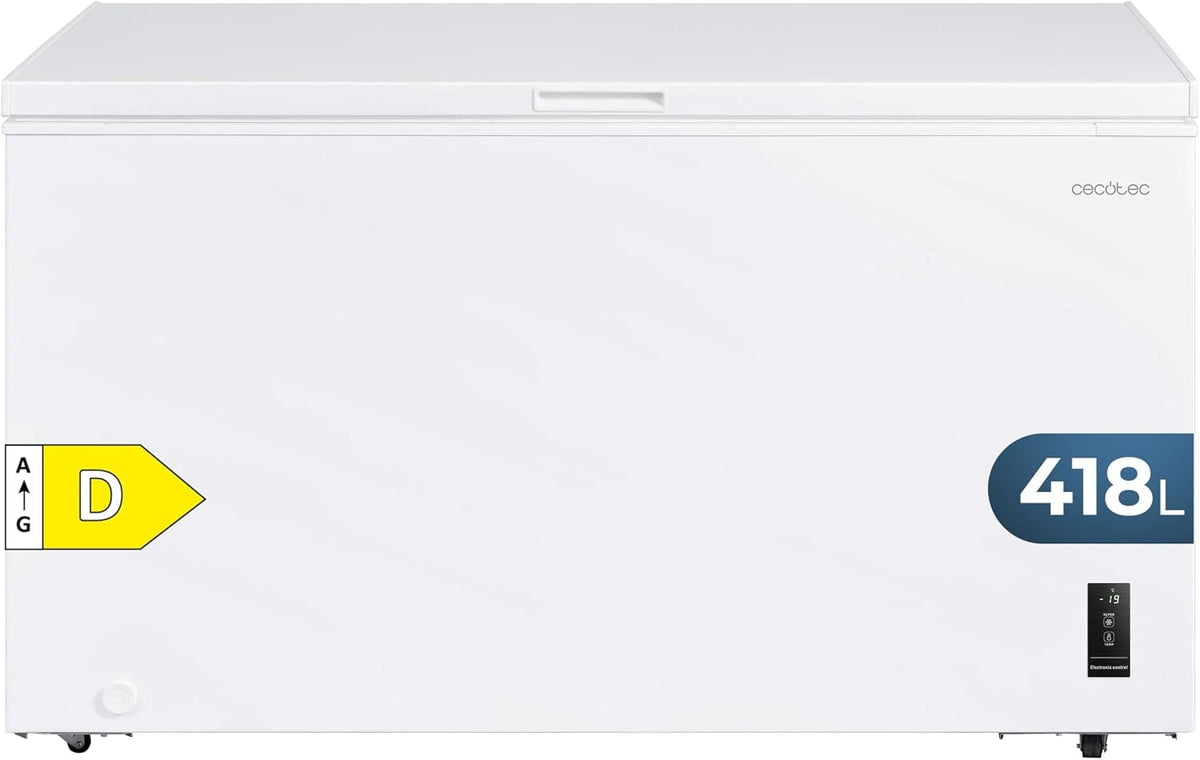 Cecotec congelador horizontal, 418 L, con iluminación LED