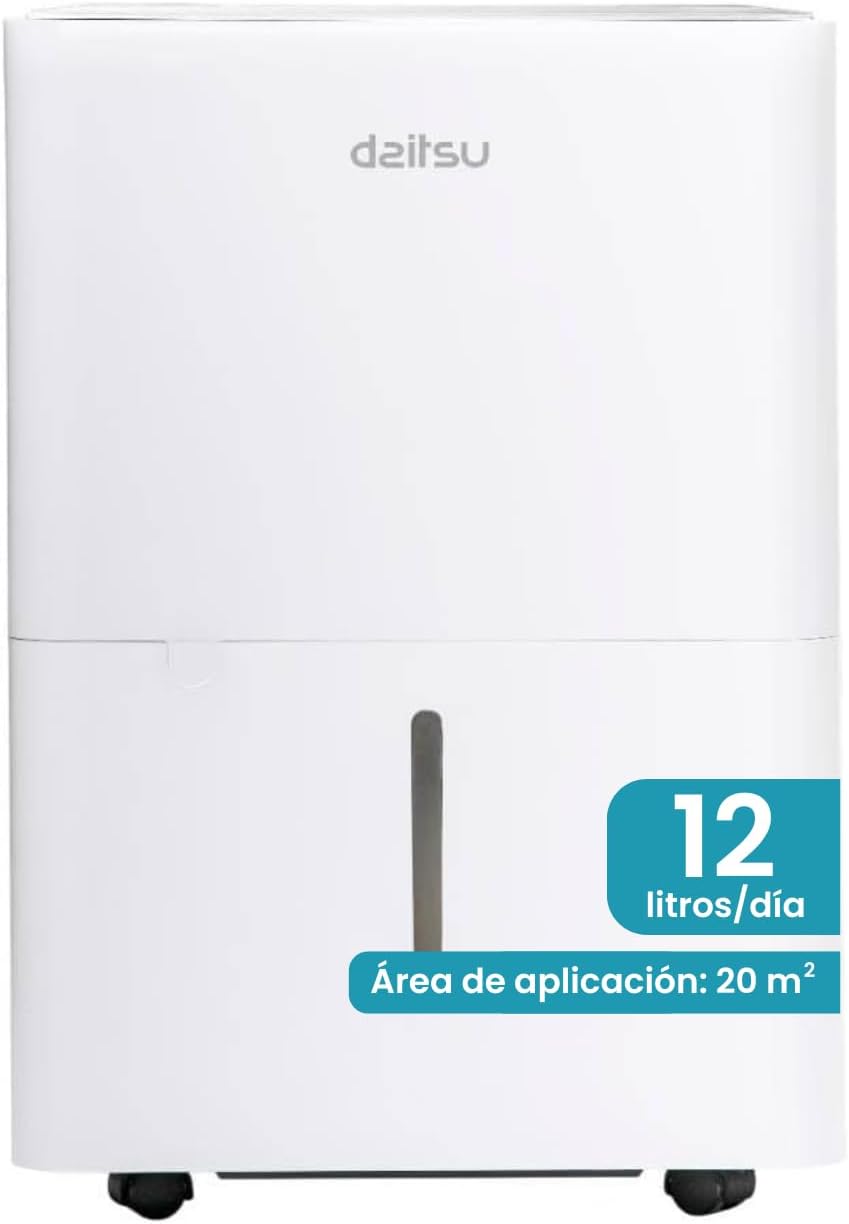 Deshumidificador, 38,6 × 28 × 19,5 cm, 12 L, Daitsu