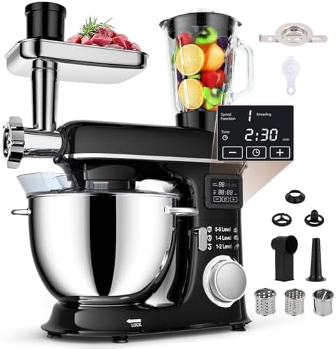 Batidora, 8 L, con iluminación LED, acero inoxidable, para la cocina